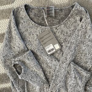 GYMSHARK fleur texture long sleeve crop top